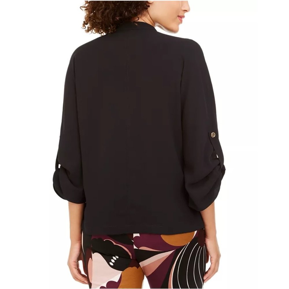 🎁 Trina Turk Roll-Tab-Sleeve Popover Blouse - Picture 3 of 7